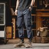 Heavyweight Work Pants for Men In Autumn Straight and Loose Large Size Multi-pocket Ties Casual Pants for Men In Autumn and Winter