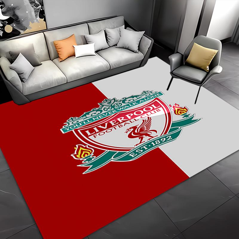 1pc Liverpool FC logo Entrance Mat, Non-Slip Mat Area Rug,Room Decor, Outdoor Decor, Kitchen Rug,Doormat - Machine Washable, Easy to Clean