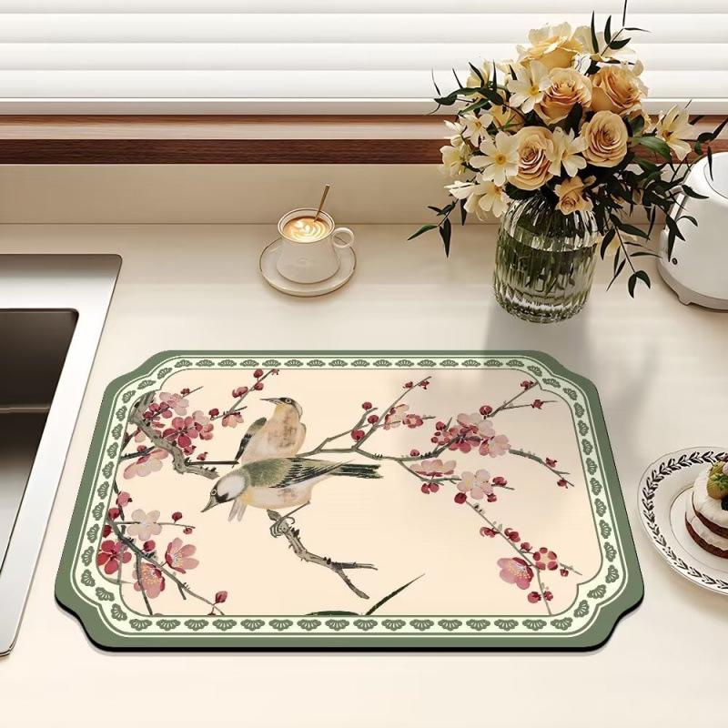 Ancient Style Diatom Mud Absorbent Heat Insulation Mat - Tea Table, Bar Counter, and Kitchen Draining Coaster