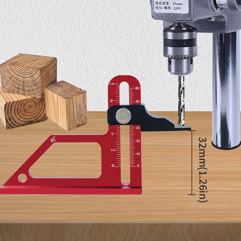 Adjustable Table Saw Depth Gauge Setting Up Blade Router 0-60mm Aluminum with Metric & Inch Scale Bits Height Measuring Gauge