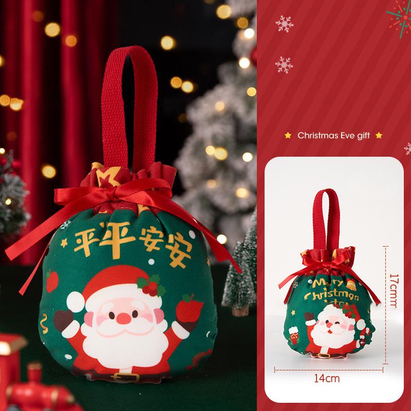 Christmas Gift Box With Apple Packaging Canvas Decoration Tote Bag Children S Apple Gift Bag