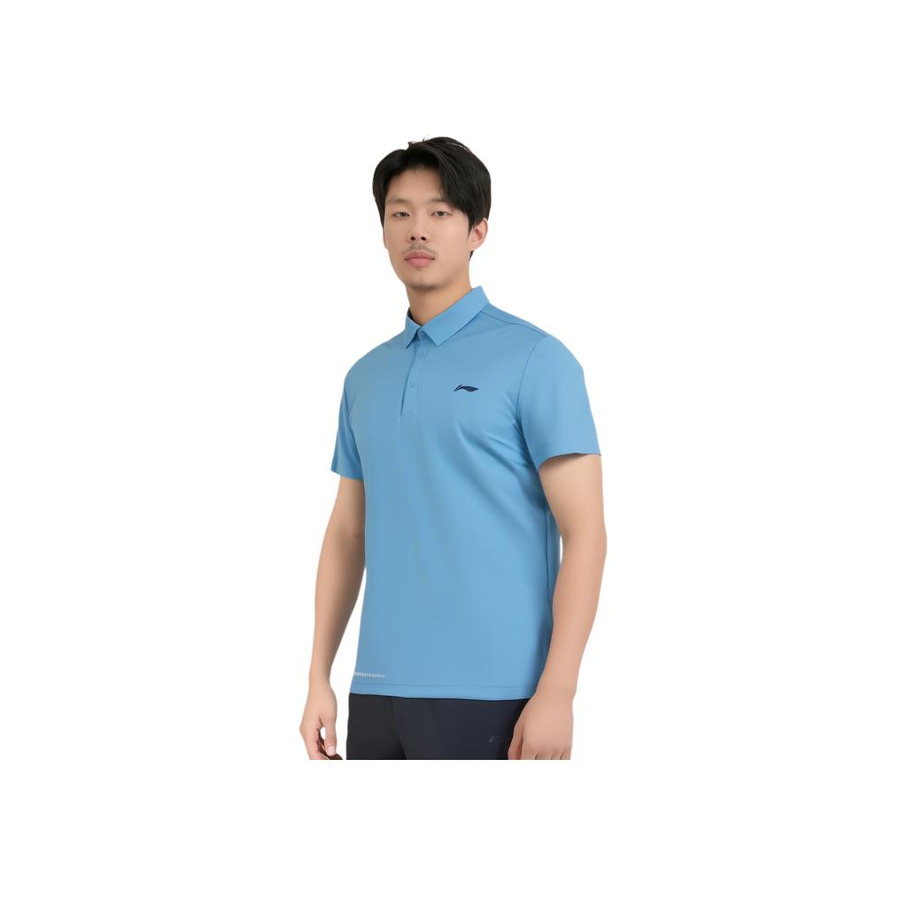 Li-Ning Sports Life Series Solid Color Quick-Dry Polo Shirt Men Tops Blue APLT031-7