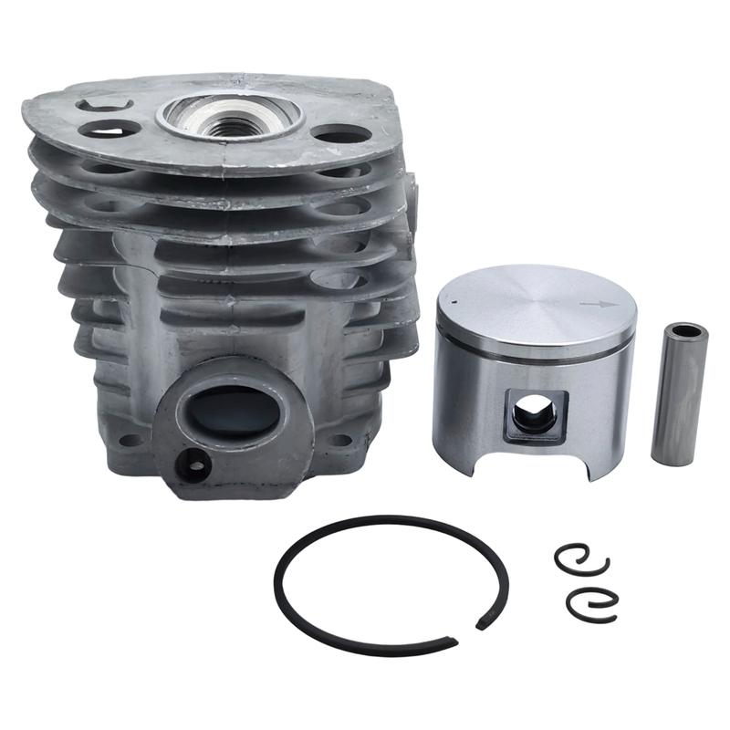 46mm Zylinder-Kolben-Satz für Husqvarna 55 51 mit Dekompressionsventil Ansaugstutzen Dichtung Nadellager Zündkerzensatz Kettensäge