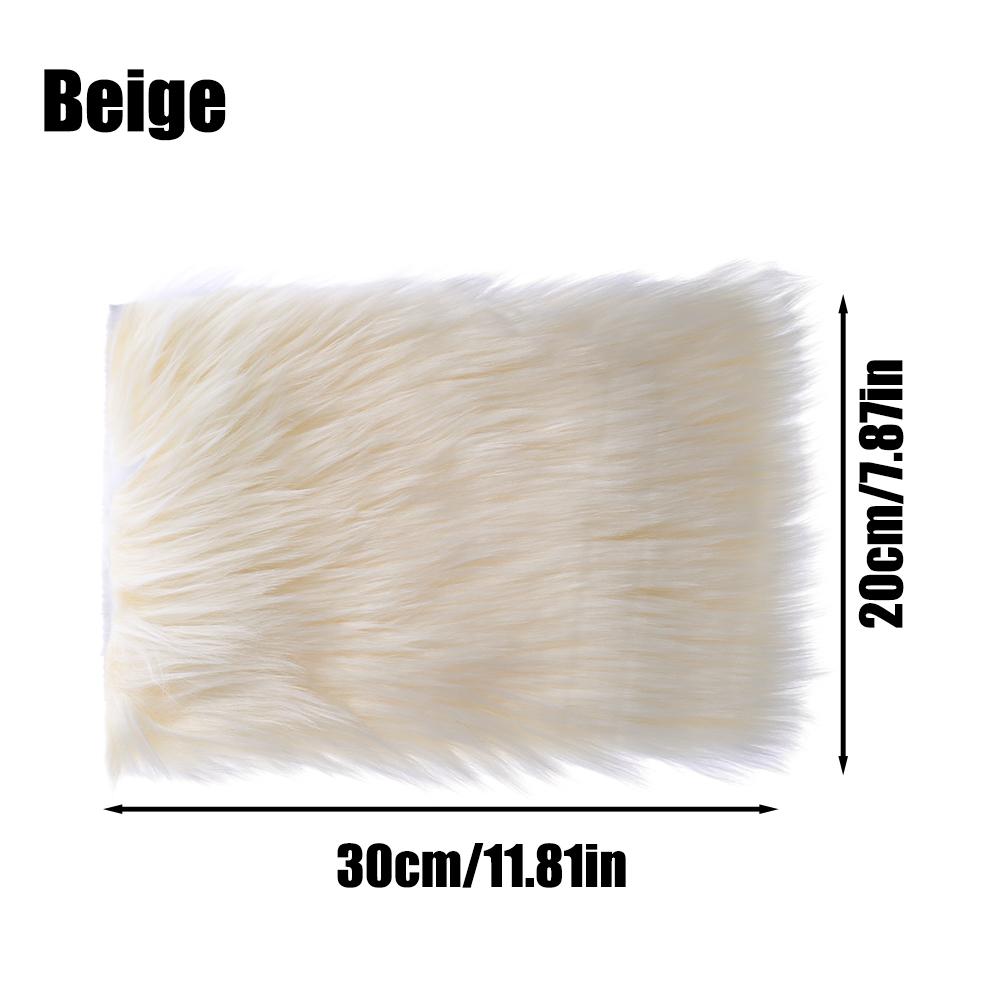 Winter Car Armrest Cushion 30x20cm Car Arm Rest Box Artificial Wool Warm Non-slip Long Plush Cover Pad Car Interior Accessories