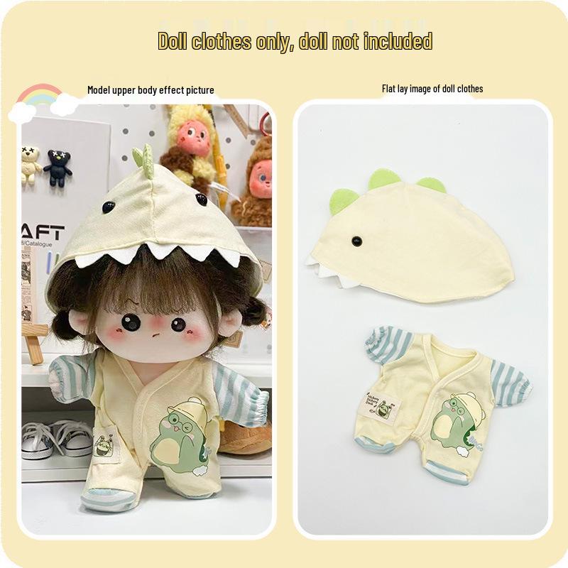 20cm Cotton Doll Dress-Up Set: Cute Figure Skirt & Overalls
