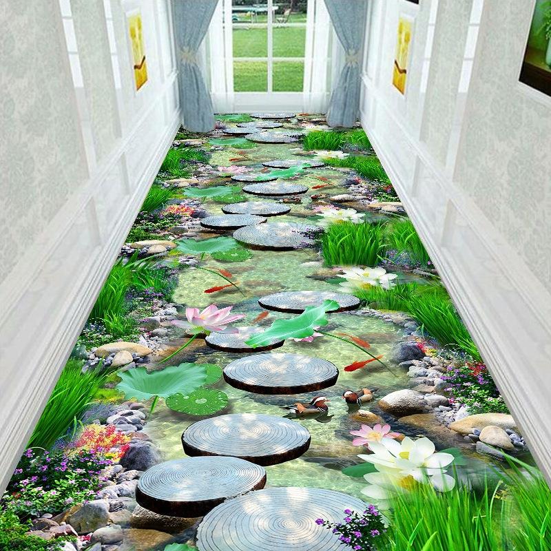 3D Corridor Carpet Living Room Carpet Bedroom Bedside Crawling Mat Coffee Table Entrance Door Mat