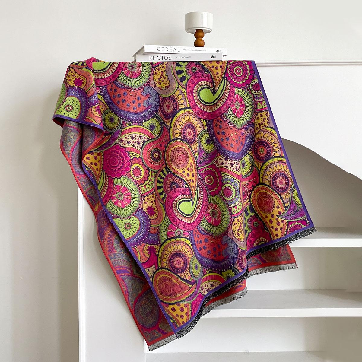 

Ladies Latest Style Winter Two-Sided Jacquard Imitation Cashmere Scarves Top Quality Thick Wrap Shawl Womens Faux Cashmere Scarf