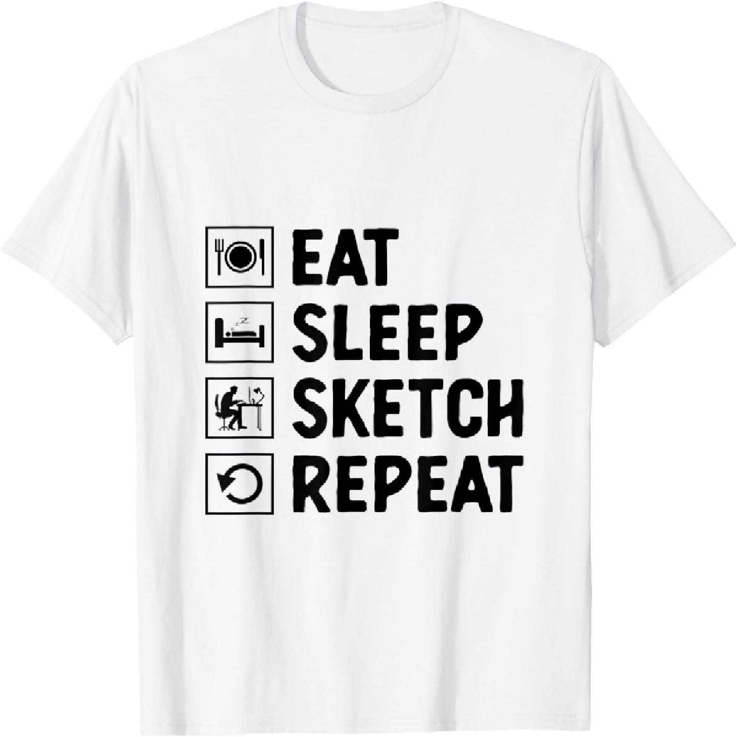 Ешь Спи Рисуй Эскиз Анимация Рисуй Эскиз Анимируй Рассказывай Истории Футболка(1) S