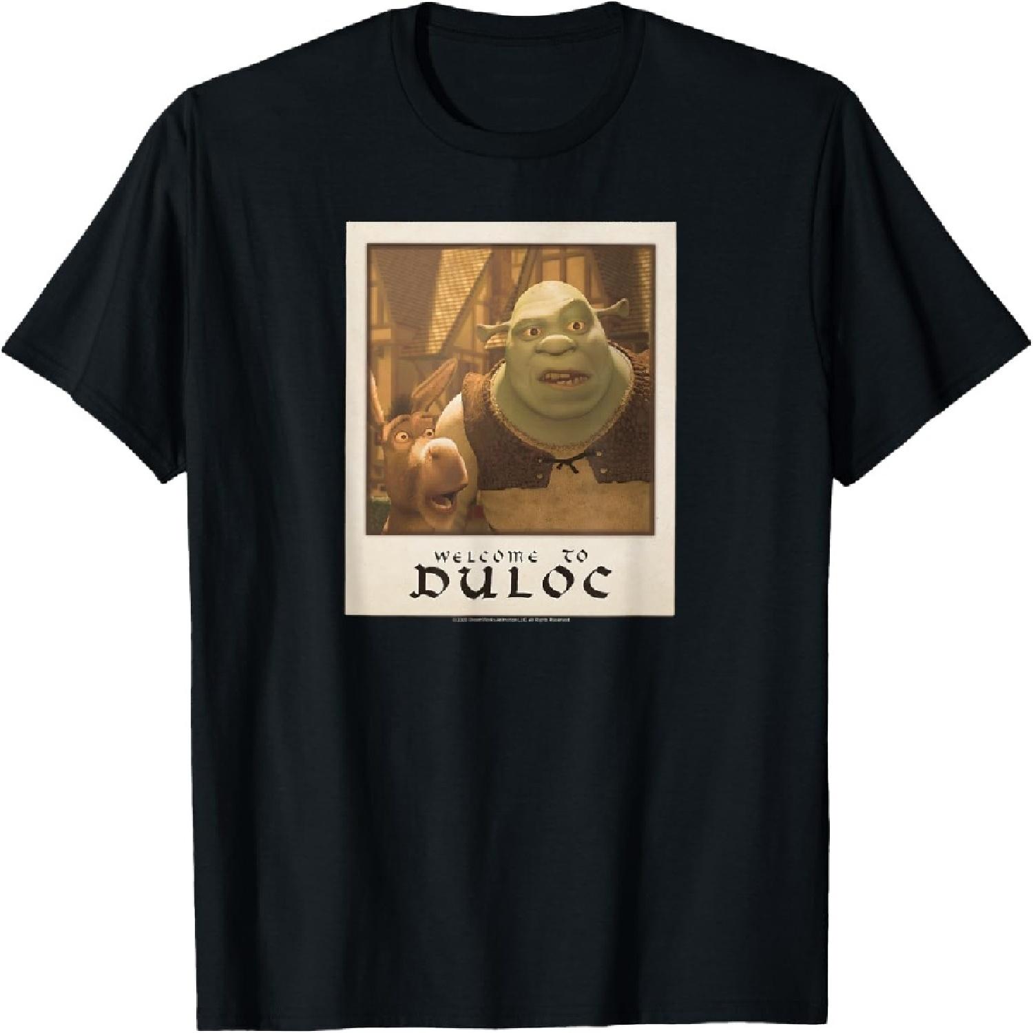 Шрек Добро пожаловать в Дюлок Шрек и Осел Полароид Футболка S