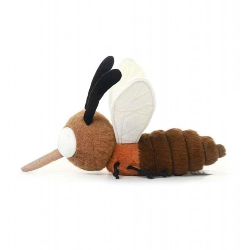 Soft Funny Mosquito Plush Stuffed Toy 22cm Fluffy Cute Big Eyes Cartoon Doll for Children Holiday Gift Nursery Ornament