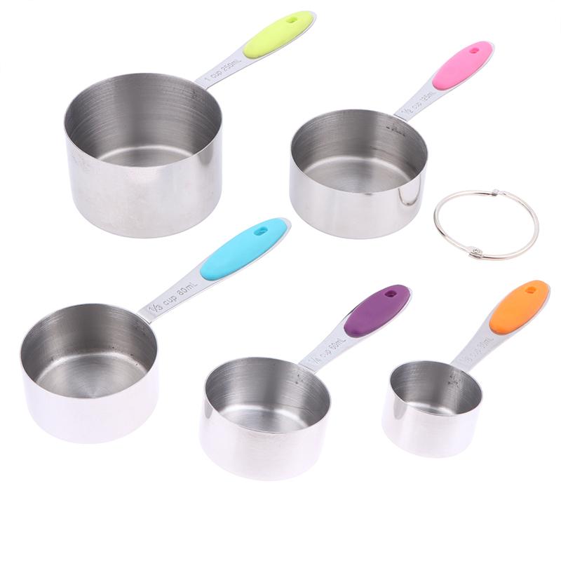 

Measuring Set Stainless Steel Cups & Spoons for Kitchen Baking Coffee Tea Metric/US Measurements Stackable Space Saving Set