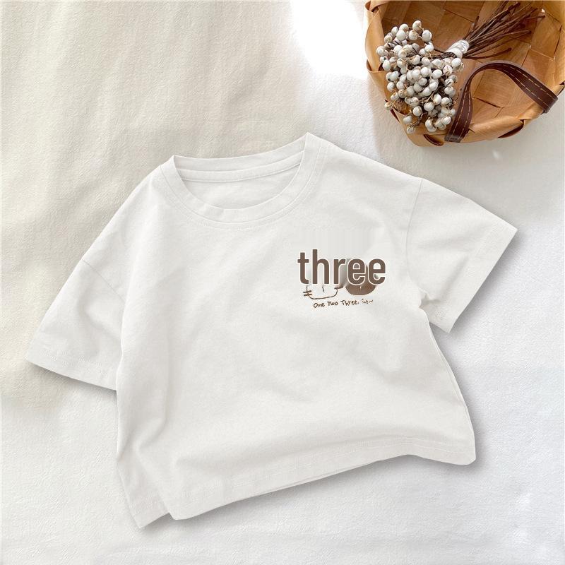 Toddler Korean Style Cartoon Short Sleeve Cotton T-Shirt