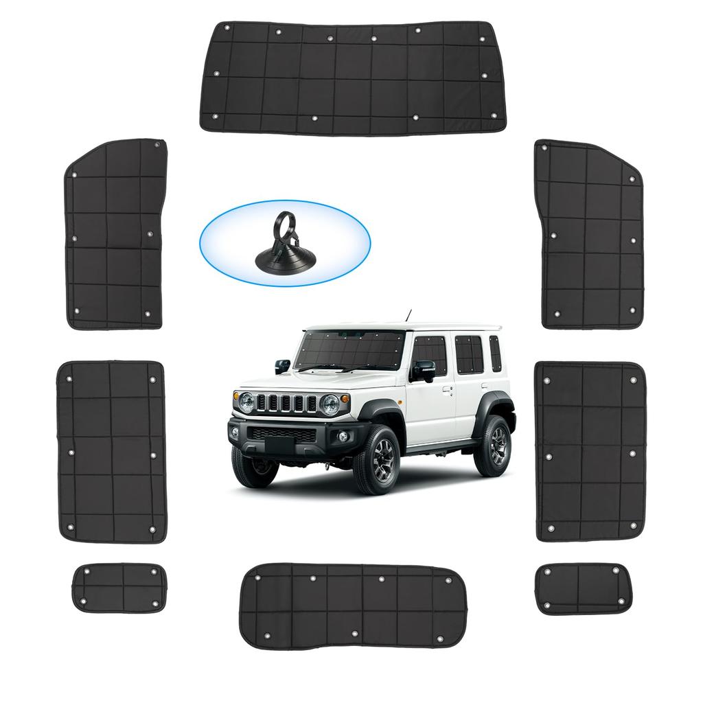 AUTO SPEC Suzuki Jimny Nomad JC74 Coverage with Lattice Pattern and Suction Fits All Models 2025 Foldable Privacy UV Light Heat Ideal for Car Camping