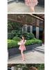 Elegant V-Neck Floral Tie-Up Dress with Cinched Waist – A Versatile, Fashionable Slim-Fit Short Skirt for Women