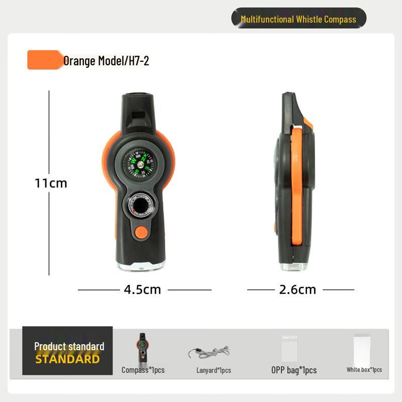 OEING 7-in-1 Outdoor Compass & Whistle One Size