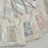 New Style, Pearl, Niche Design, Canvas Bag, Large Capacity, Commuting Bag, Girls' Bag, Lace Hand-held Shoulder Bag