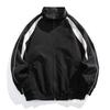 Mens Stand Collar Casual Jacket Lightweight Windproof Outerwear Long Sleeve Colorblock Design