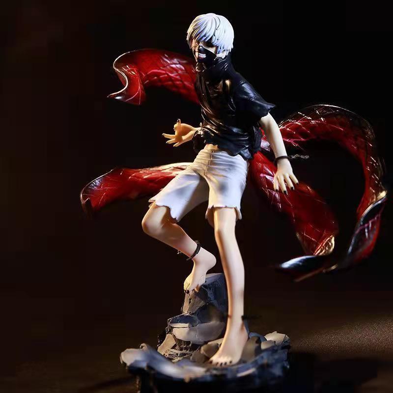 Detailed Tokyo Ghoul Kaneki Ken Collectible Figurine With Replaceable Masks 21cm Size
