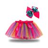 Girls' Star and Moon Mesh Tutu Skirt Set with Bow Hair Clips
