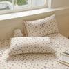 Thickened Coarse Cotton Printed Fitted Sheet Set: Non-Slip, Stain-Resistant, Fully Enclosed Mattress Protector, Three-Piece.