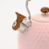 2.5 Quart Whistling Tea Kettle For Stove Top Food-grade Stainless Steel Silicone-coated Wood Handle Spout Cover Fast Heating