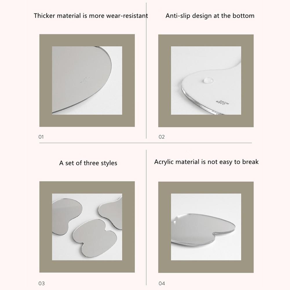 A Set Of 3 Irregular Acrylic Mirror Coasters Home Decoration Trays Drying Table Mats Coasters Acrylic Mirror Coasters