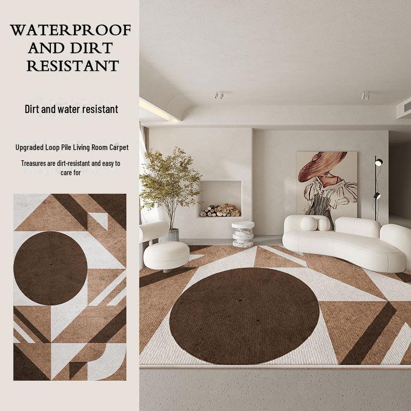 Luxury British Retro Non-Slip Living Room Carpet with High-End Loop Pile