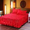 Copriletto trapuntato addensato in cotone 100% Copriletto trapuntato king size queen size Gonna da letto in pizzo principessa Copriletto in puro cotone non inclusa federa