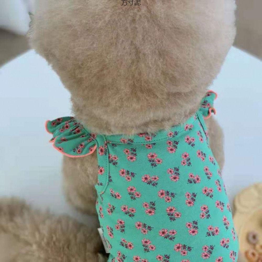 Flying Sleeve Dog Summer Vest Floral Pet Dresses Comfortable Pet Clothes  Puppy