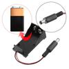 2PCS Black 9V Battery Storage Box without Lid/Switching Button 9V Battery Case with CabLE for DIY Electronic Devices