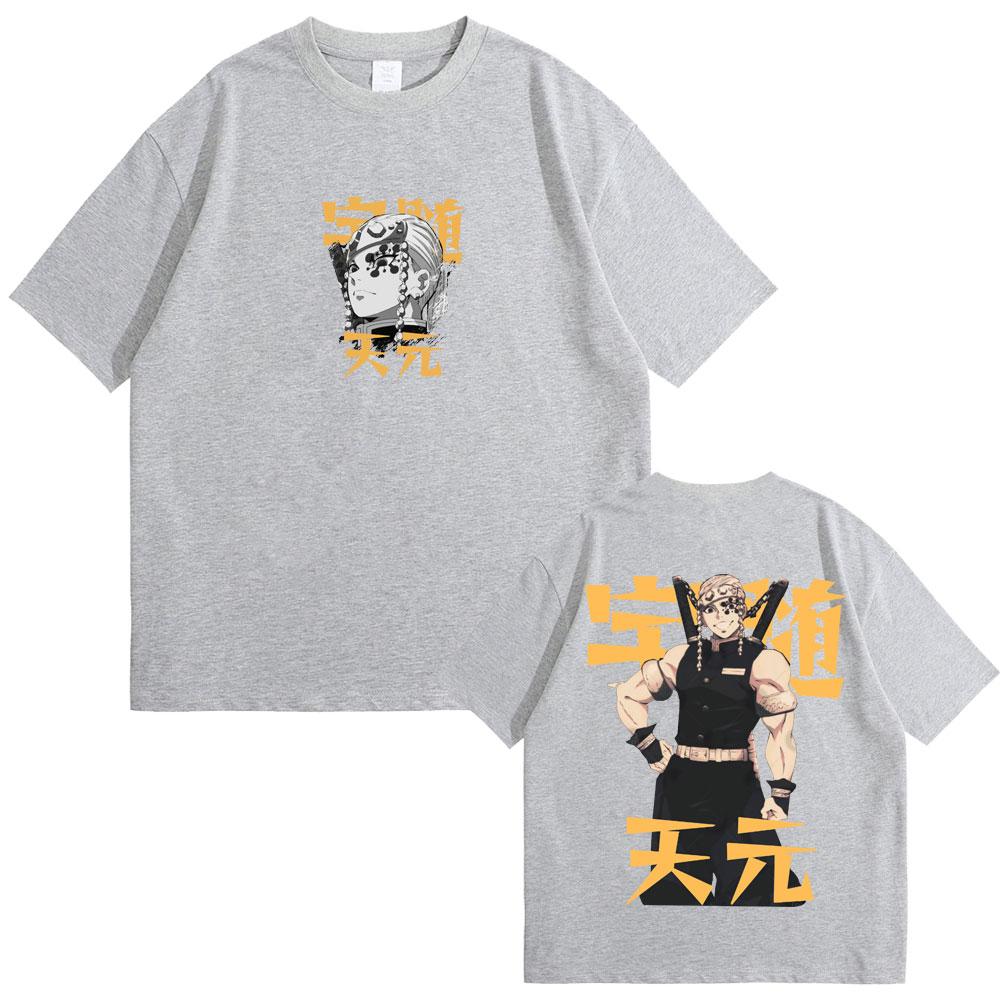Anime Demon Slayer Uzui Tengen Graphic T-shirt Muscle Mouse Funny Meme T Shirts TopsMen Women Manga Oversized Crewneck Tshirt
