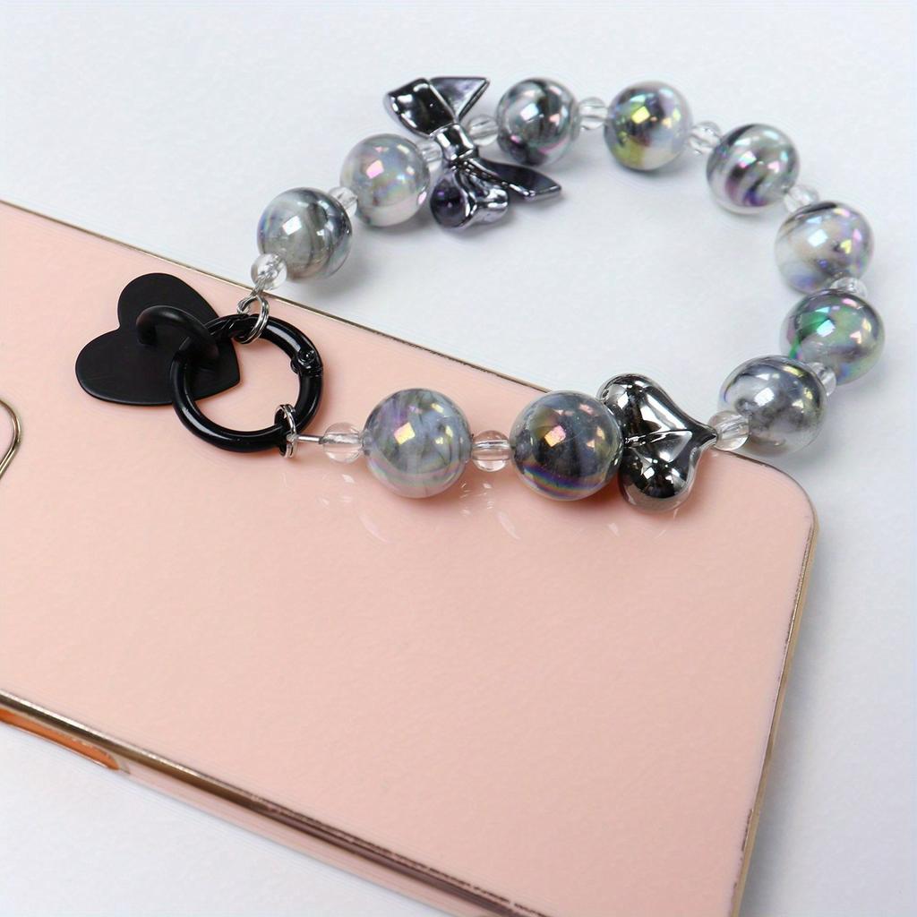 2 Stück Metall Handyhülle Dekoratives Zubehör, Herzförmige Basis, Anhänger, Hängehaken