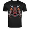 Neon Samurai Skull Mask T-Shirt - Japanese Demon Warrior Graphic