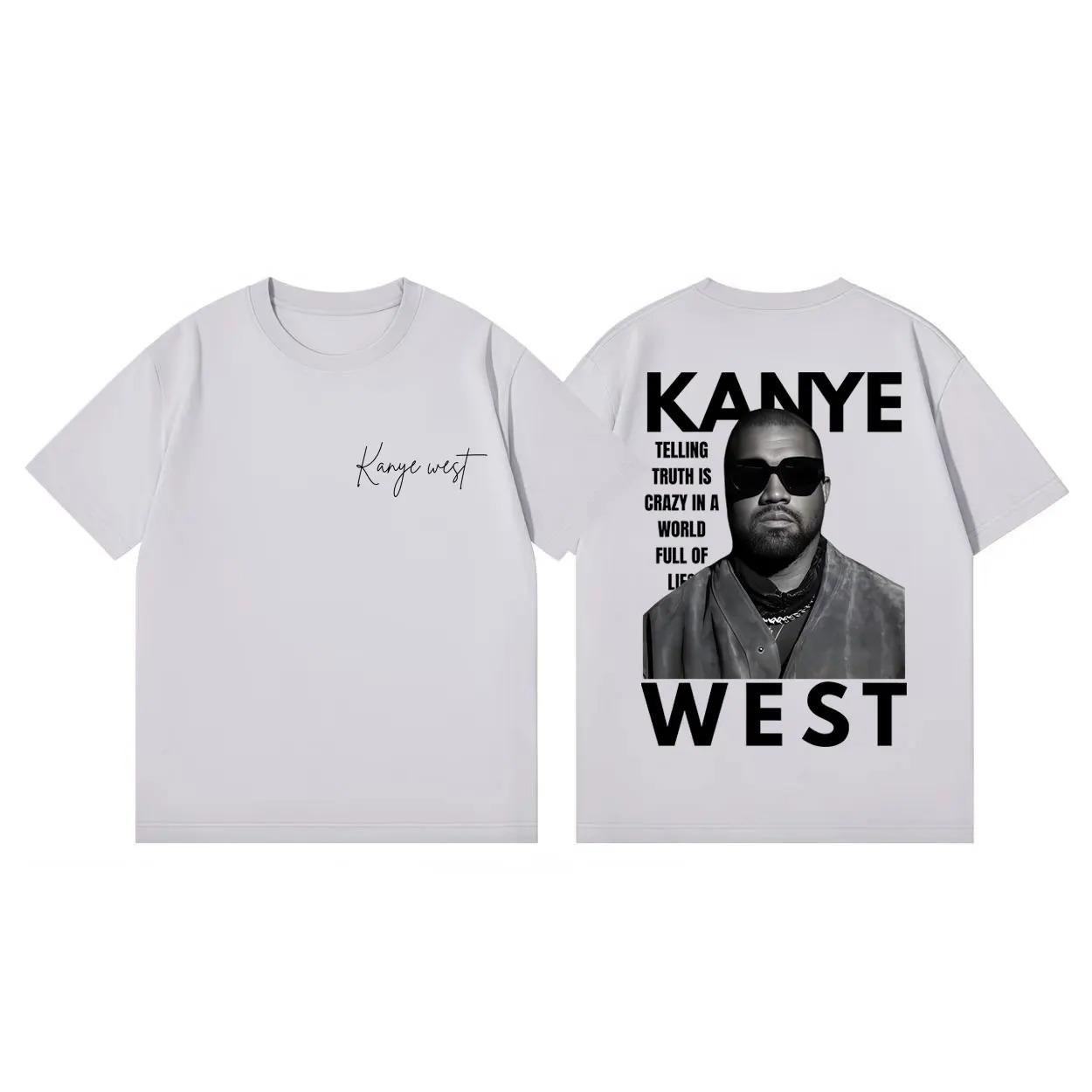

2026 Kanye West Tour Merch Tshirt Harajuku Hip Hop Style Short Sleeve Tshirts Unisex Women Fashion Casual Loose Cotton T Shirts 4XL