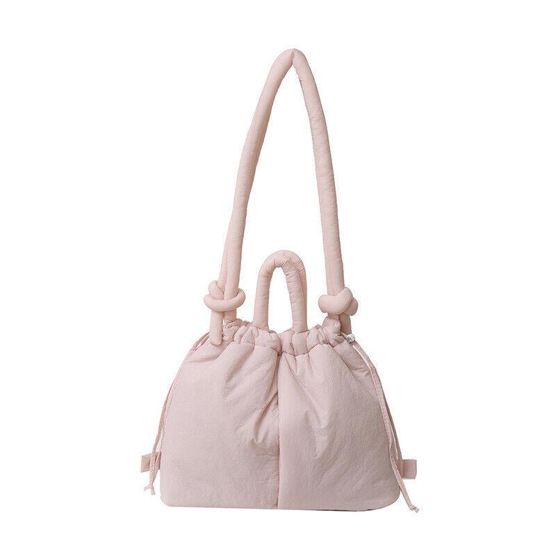 Lässige große Puffer-Tragetasche Designer-gepolsterte Nylon-Handtaschen für Damen mit geknotetem Riemen Schulter-Crossbody-Taschen Warm