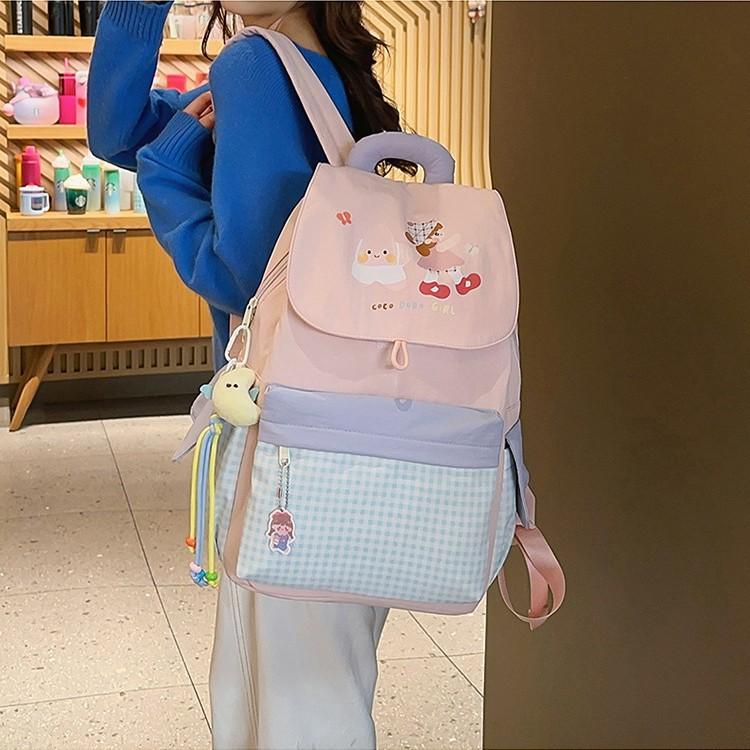 Schoolbag Korean Version of Small Fresh Student Schoolbag Cute Girl Commuting Travel Bag Primary School Junior High School Student Backpack