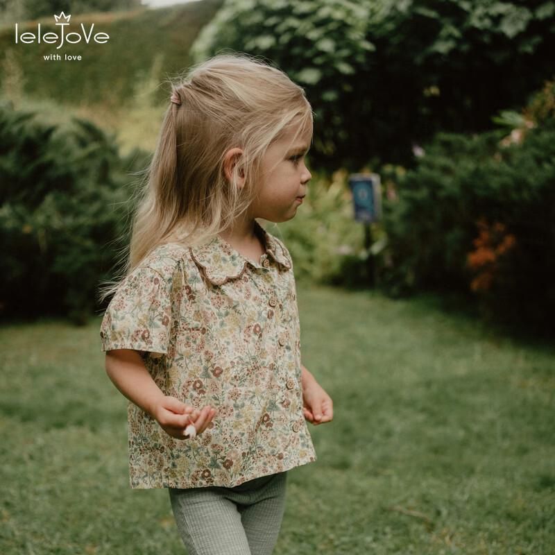 LELE JOVE Girls Summer Thin Lapel Shirt 90