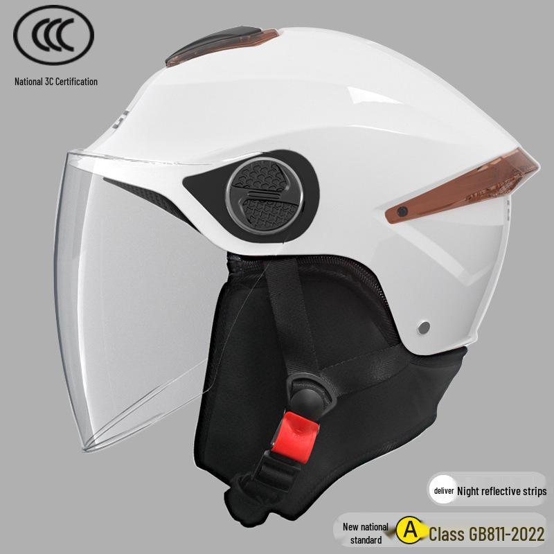Certified Universal Half Helmet for Men & Women - Summer Sun Protection, All Seasons Motorcycle Use