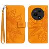 For TCL 60 NxtPaper 4G Case Sunflower Imprint Leather Wallet Phone Cover with Wrist Strap
