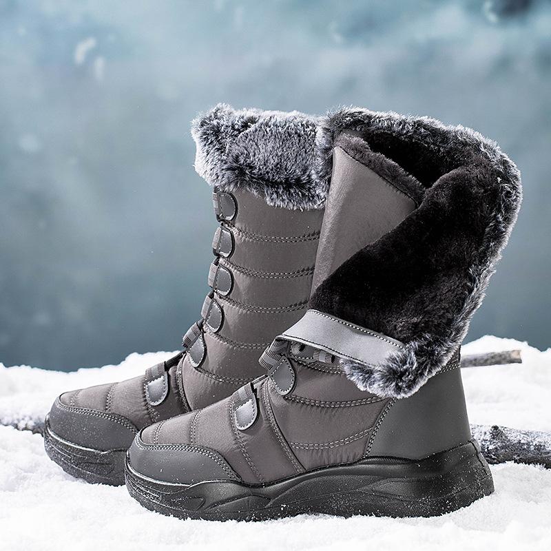 Schneestiefel, hohe Stiefel, einfache Baumwollstiefel, große wasserdichte und warme Damenstiefel