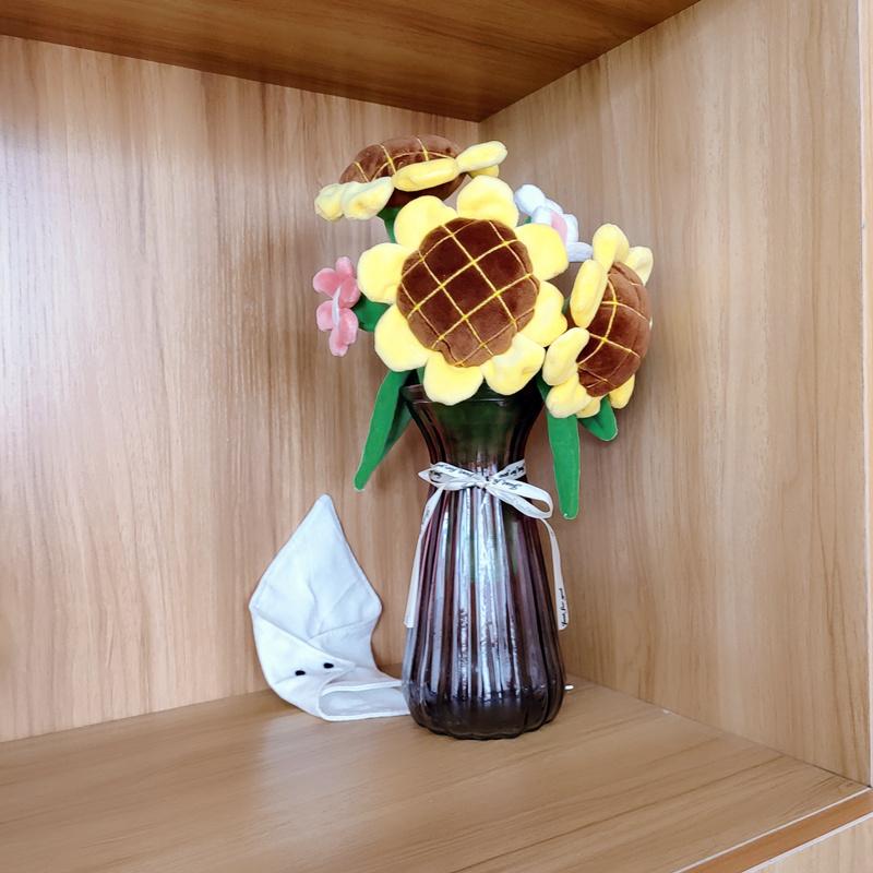 30CM Sunflower Handheld Bouquet Plush Doll Valentine's Day Flower Handmade Doll Girl's Toy Gift Home Decor Decoration Doll Toys