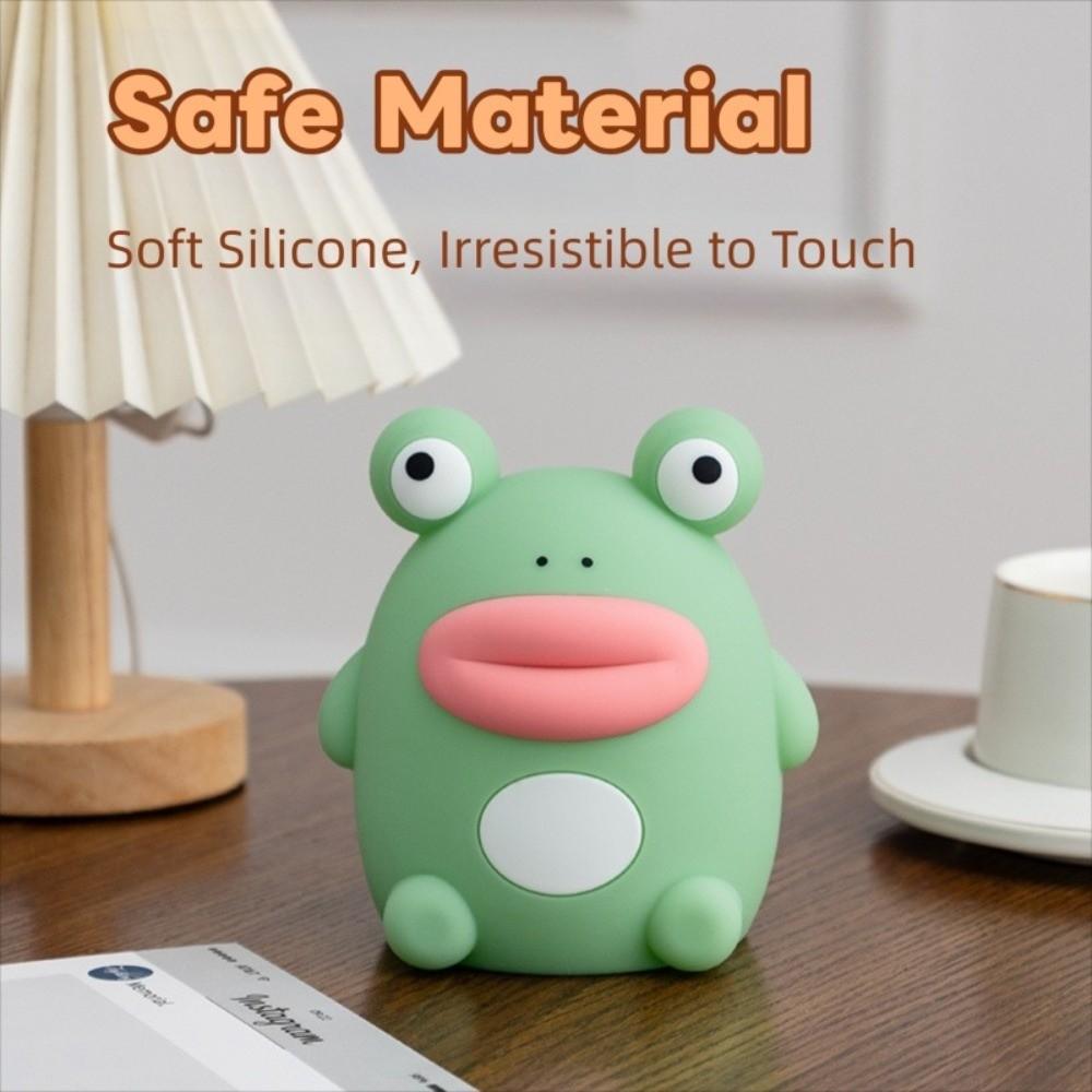 Cute Dimmable Nursery Nightlight Rechargeable Bedside Table Lamp Silicone Frog Night Lamp  Bedrooms