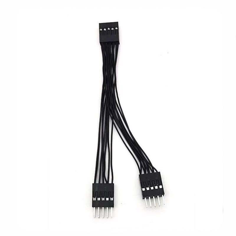 1Pcs Reset Desktop Power On/Off Dual Control Cable Pc Motherboard Switch Jumper 9-Pin 1 To 2 Line Splitter Switch
