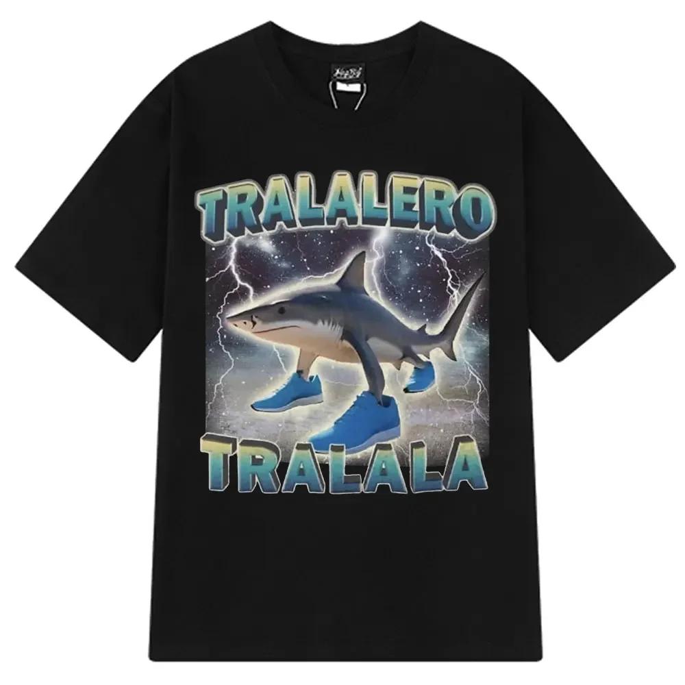 Italiensk Hjärnröta Tralalero Tralala Tung Tung Tung Sahur Bombardiro Krokodil Rolig Meme T-shirt Dam Mode T-shirts