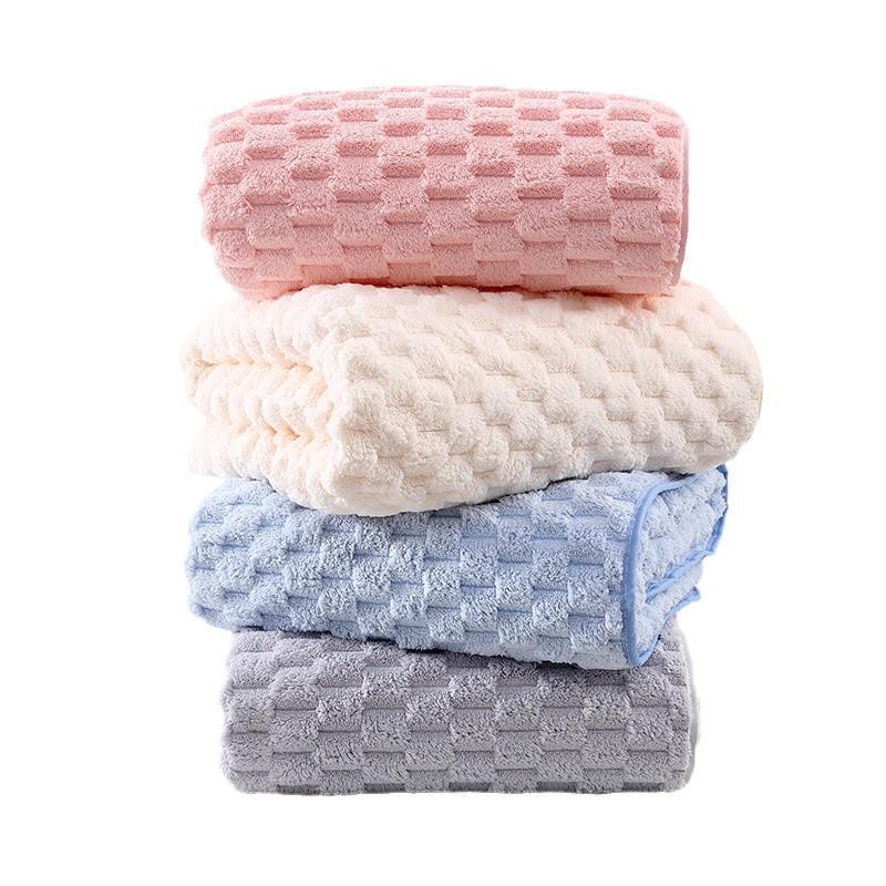 Cloud Velvet Oversized Quick Drying Bath Towel - Thick, Absorbent, Coral Fleece
