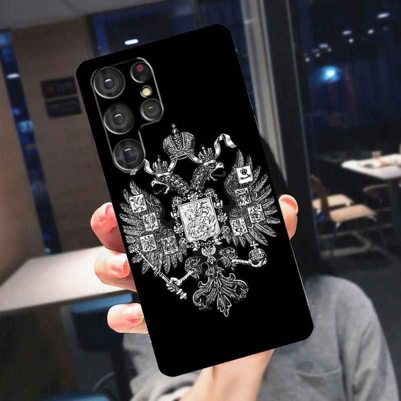 

Russia Coat Of Arms Eagle Flag Cover For Samsung Galaxy S23 S24 S25 Ultra S21 S22 S20 S9 S10 Plus S21 FE S24 FE Phone Case Galaxy S10