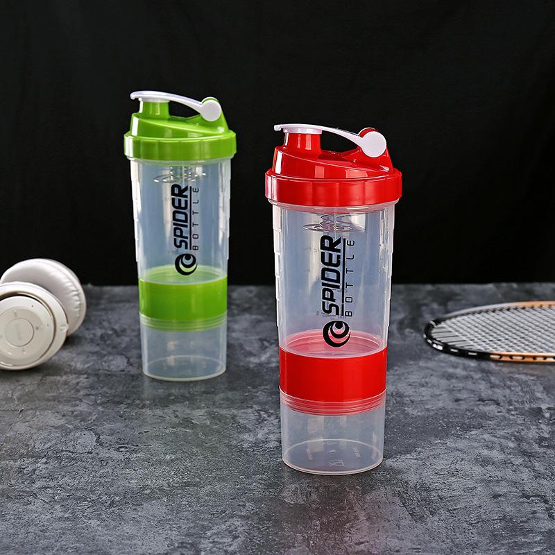 Water Bottle Plastic Shaker Cup Three-layer Protein Powder Fitness Sports Milkshake Shaker Cup Water Cup LOGO Cup 110ML Mixing Cup