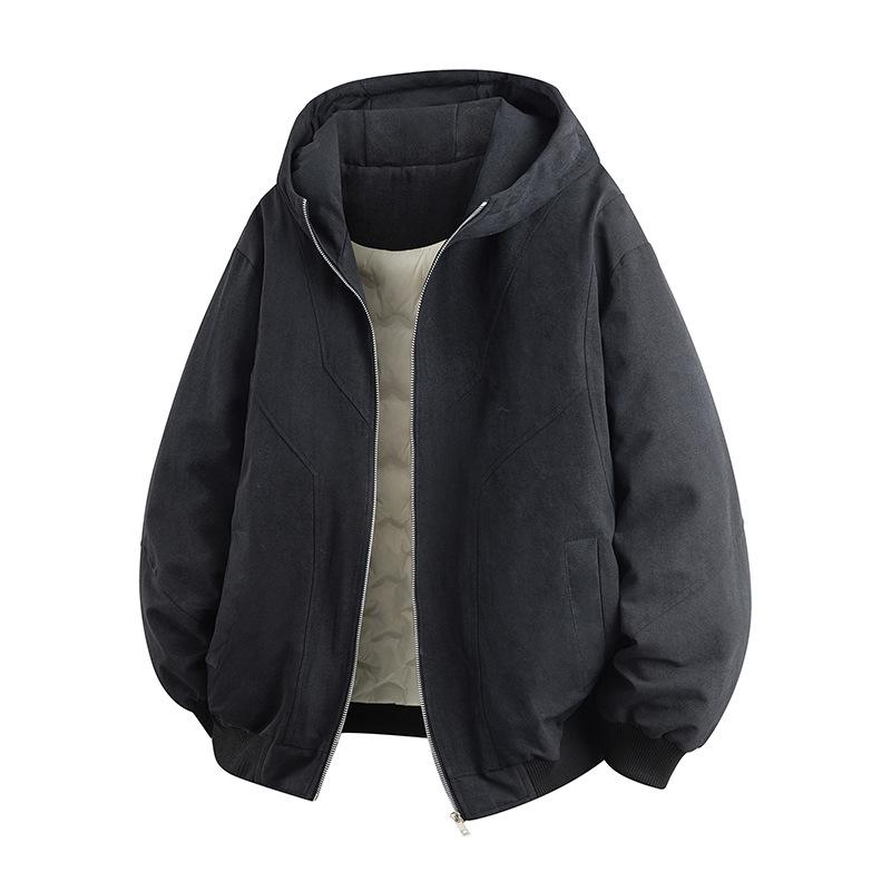 Men s White Duck Down Hooded Jacket - Thick, Warm, and Windproof Winter 2025 Trendy Brand. XL for 120-140 kg