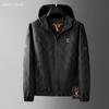 2026 Trendy European Men's Jacquard Hooded Jacket - Dark Pattern Casual Coat