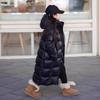 Lange Daunenjacke für Kinder, Winter, lässiger weißer Entendaunenmantel für Jungen und Mädchen